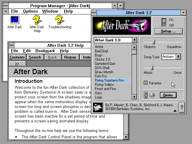 AfterDark 3.2 - Menu